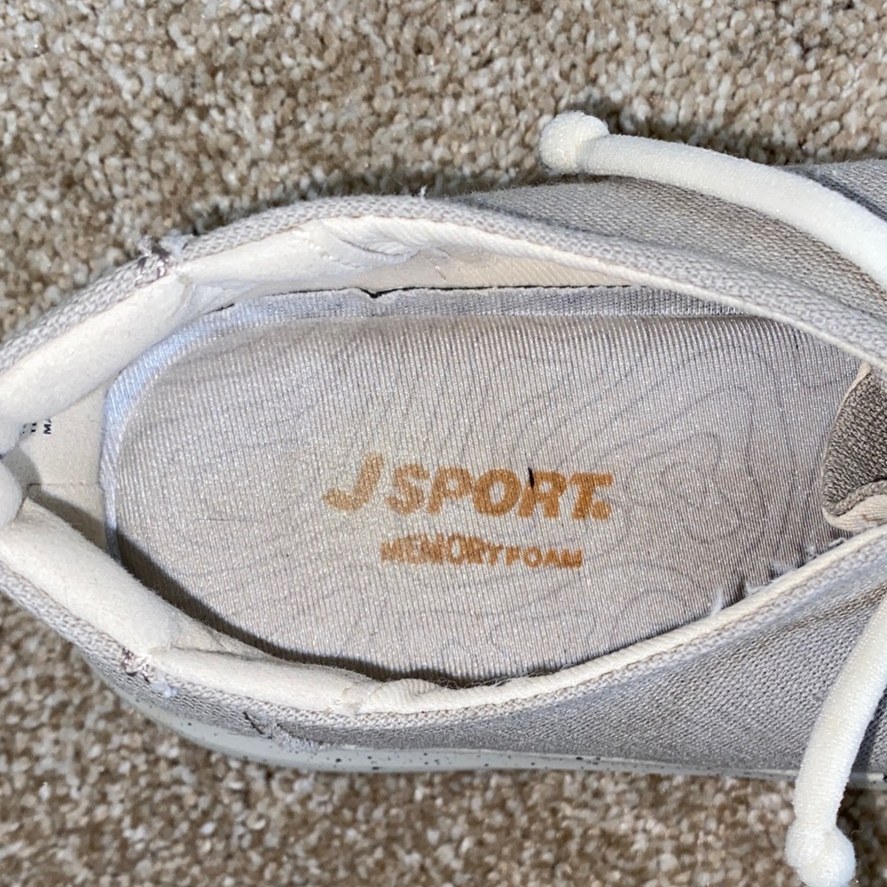 JSPORT “WENDEN” Women's Grey Canvas Boat shoes size 7.5M Coastal Nautical - Picture 6 of 7